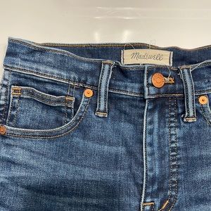 Madewell 10 inch high rise dark wash skinny jeans